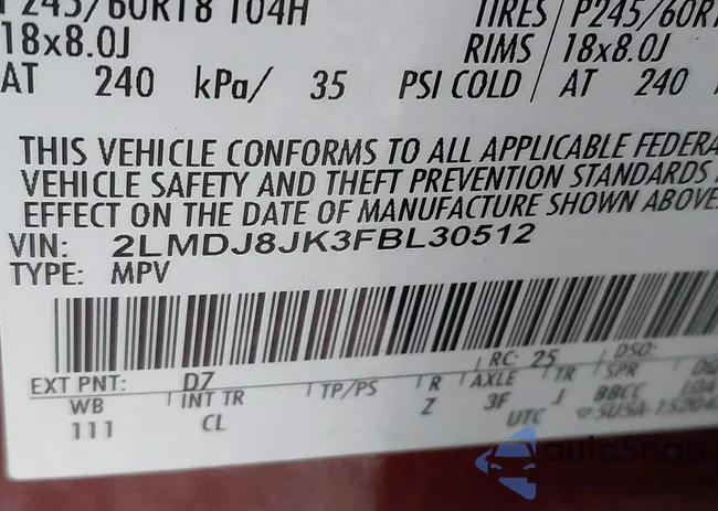 2LMDJ8JK3FBL30512: 44115561