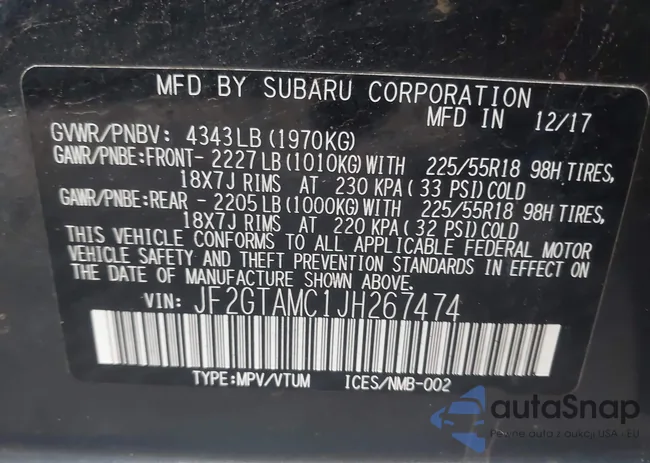 JF2GTAMC1JH267474: 44115576