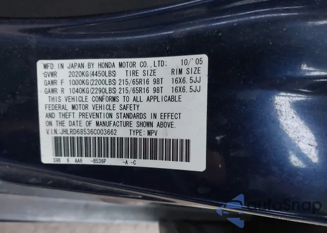 JHLRD68536C003662: 44115711