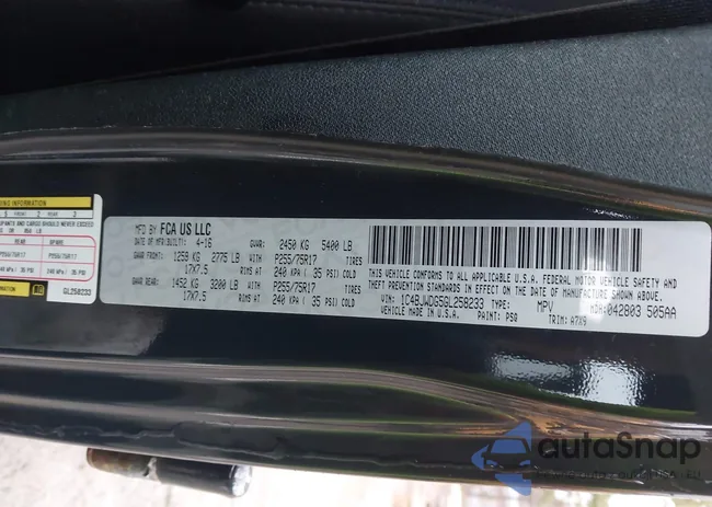 1C4BJWDG5GL258233: 44115719