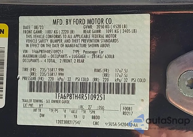 1FA6P8TH4R5109251: 44115791