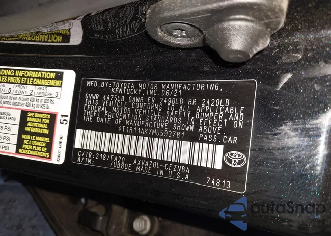 4T1R11AK7MU593781: 44115801