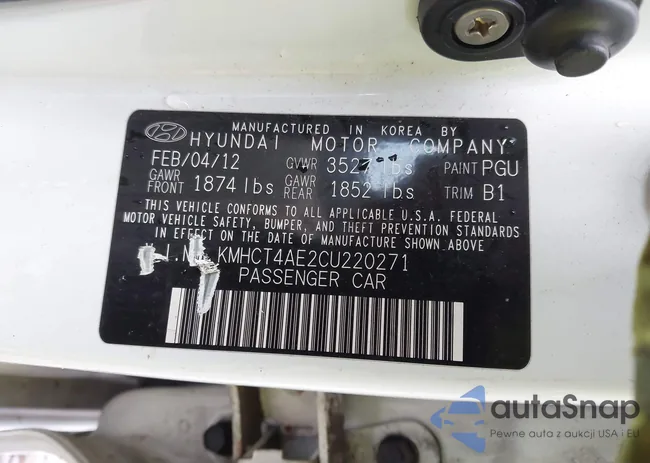 KMHCT4AE2CU220271: 44115887