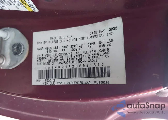 4A3AK24F26E001815: 44115914