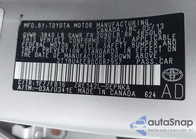 2T1BU4EE8DC087957: 44115915