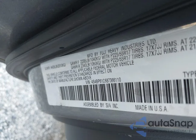 4S4BP61C687366110: 44115119