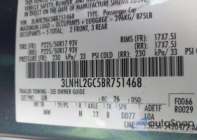 3LNHL2GC5BR751468: 44115154