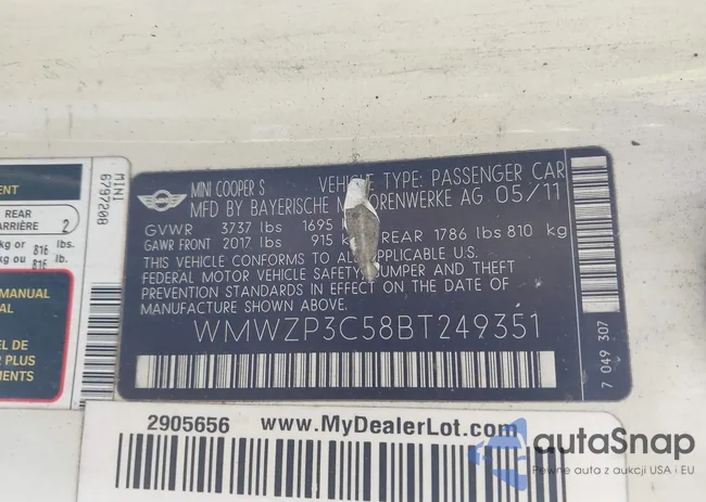 WMWZP3C58BT249351: 44115272