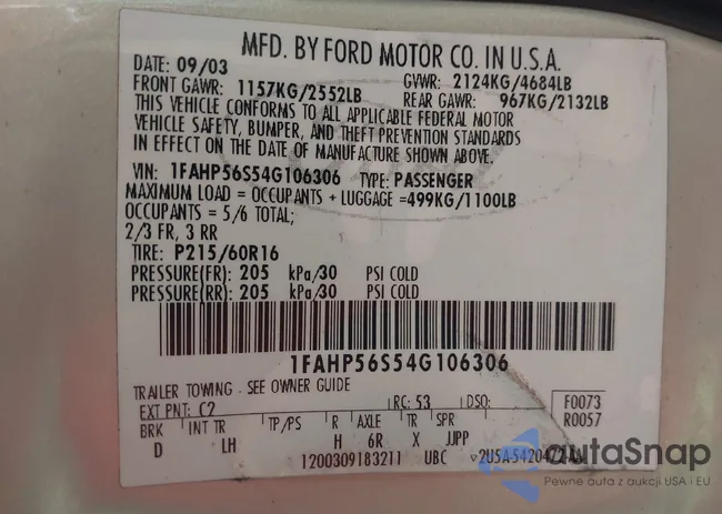 1FAHP56S54G106306: 44115301