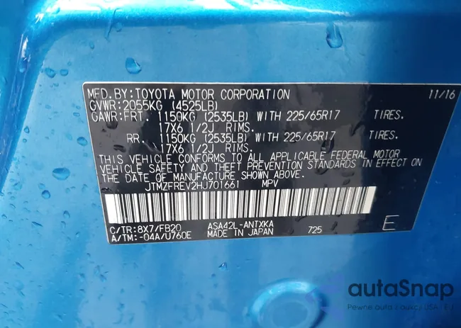 JTMZFREV2HJ701661: 44115320