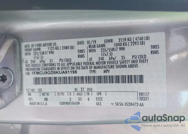 1FMCU9GD8KUA91198: 44115371