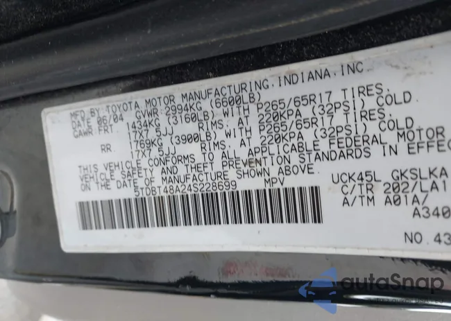 5TDBT48A24S228699: 44115405