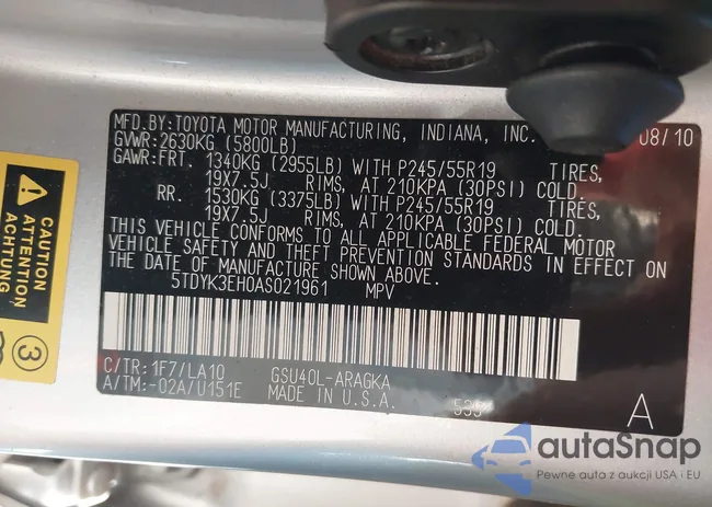 5TDYK3EH0AS021961: 44115417