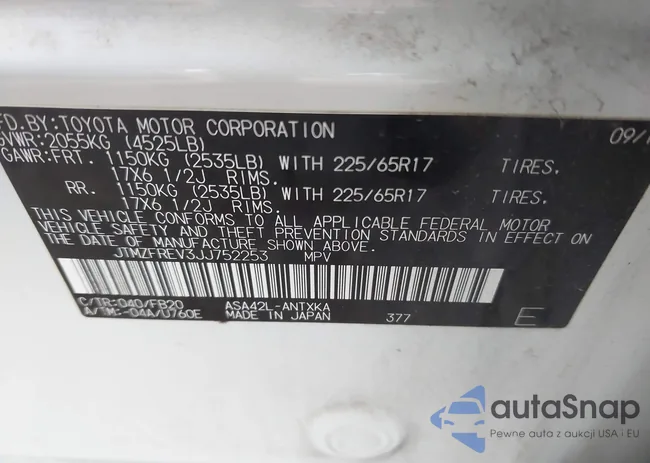 JTMZFREV3JJ752253: 44116659