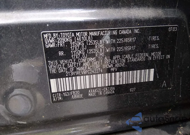 2T3H1RFV8PC242274: 44116724