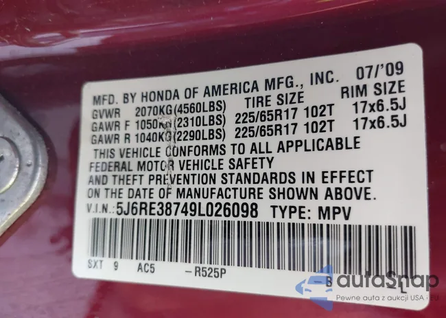 5J6RE38749L026098: 44116884