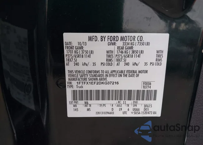 1FTFX1EF2DKG37216: 44116930