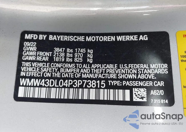 WMW43DL04P3P73815: 44117021