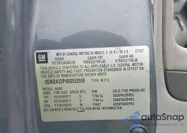 3GNDA33P48S532596: 44116132