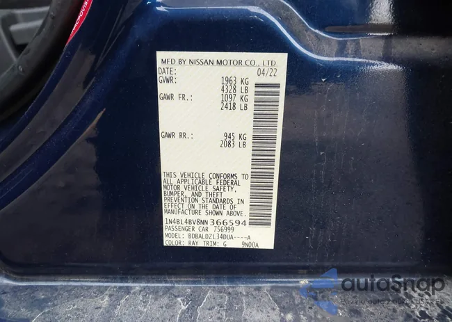 1N4BL4BV8NN366594: 44116205