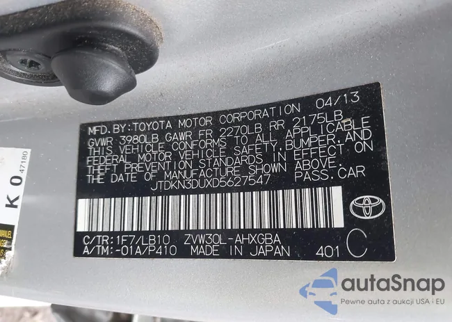 JTDKN3DUXD5627547: 44116268