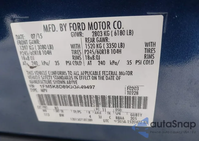 1FM5K8D89GGA49497: 44116298