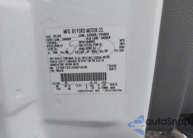 1FTRF12215NB74258: 44116325