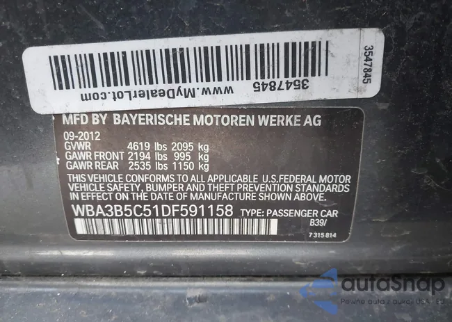 WBA3B5C51DF591158: 44116327