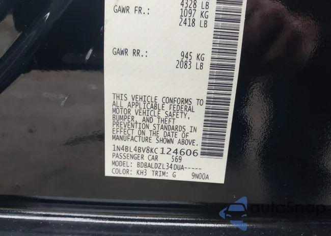 1N4BL4BV8KC124606: 44116442