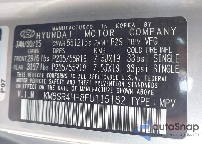 KM8SR4HF8FU115182: 44117522