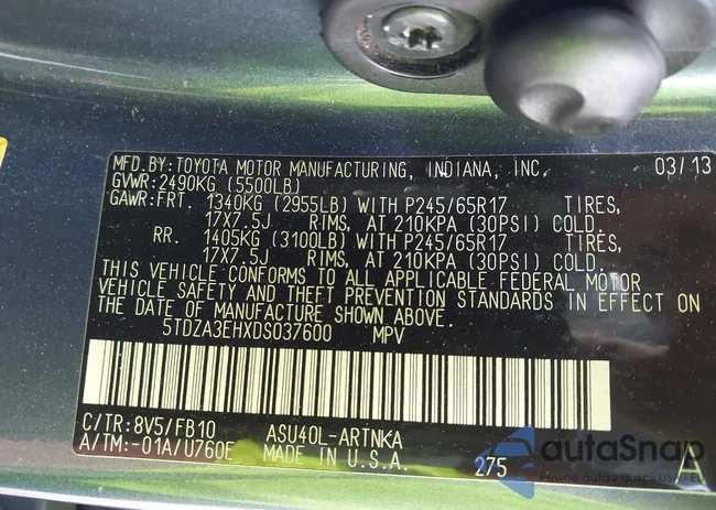 5TDZA3EHXDS037600: 44117551