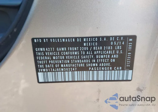 3VWD17AJ8EM302247: 44117569