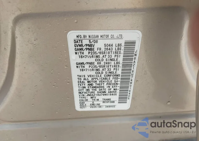 JN8AZ18U79W018405: 44117640