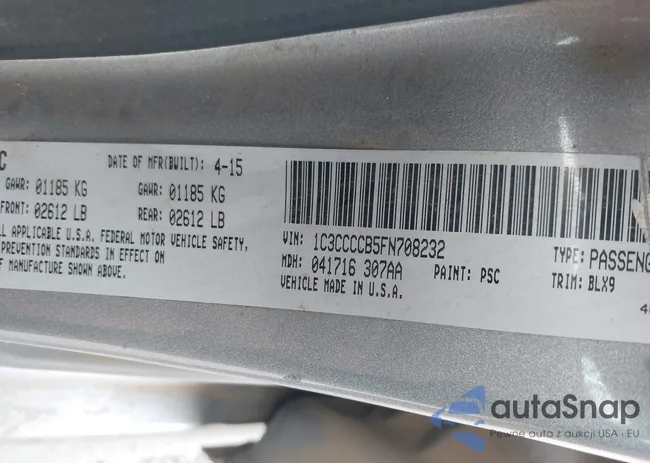 1C3CCCCB5FN708232: 44117716