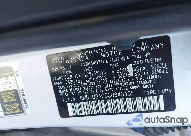 KM8JU3AC6CU343455: 44117725