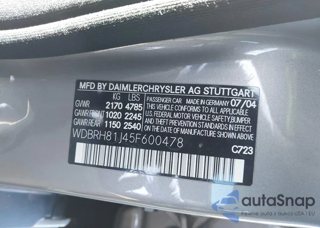 WDBRH81J45F600478: 44117731