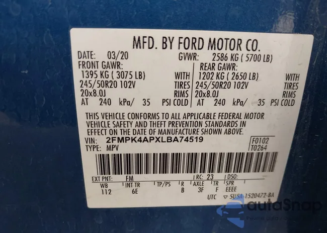 2FMPK4APXLBA74519: 44117735