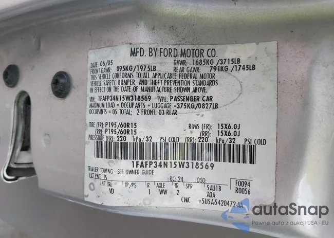 1FAFP34N15W318569: 44117801