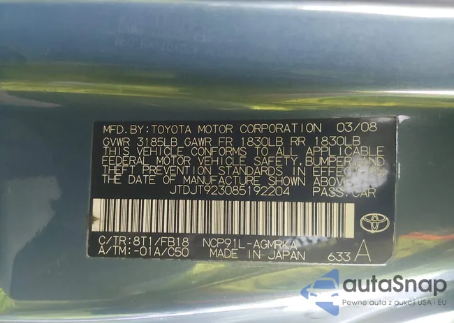 JTDJT923085192204: 44117812