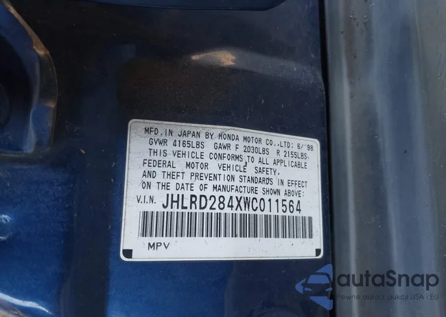 JHLRD284XWC011564: 44117829