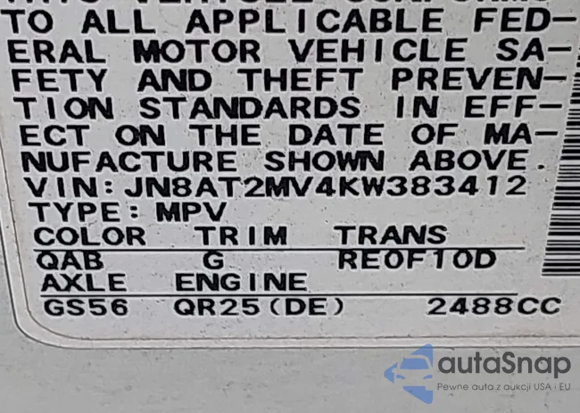 JN8AT2MV4KW383412: 44117936