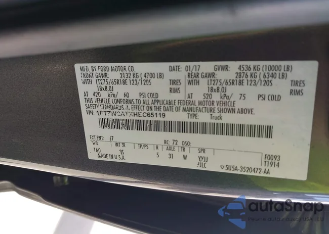 1FT7W2ATXHEC65119: 44117999