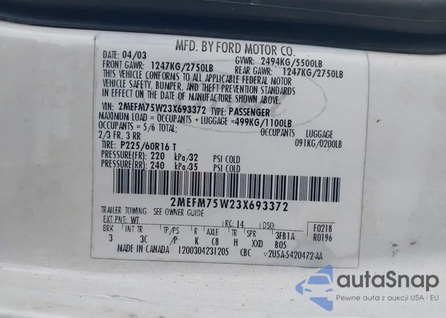 2MEFM75W23X693372: 44118021