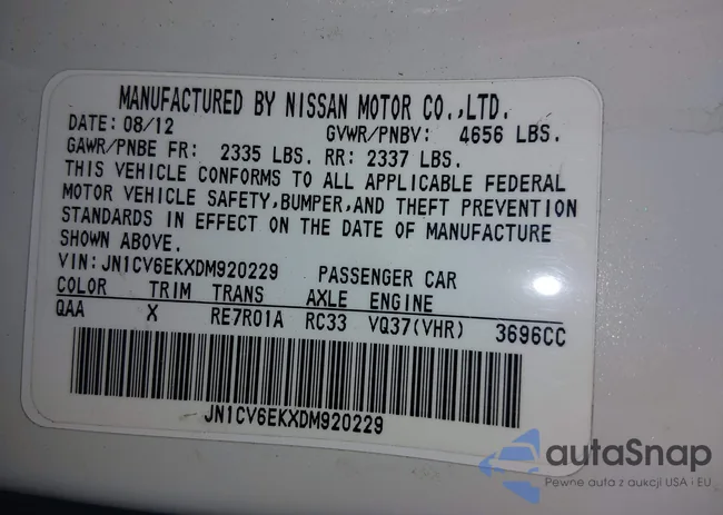 JN1CV6EKXDM920229: 44118053