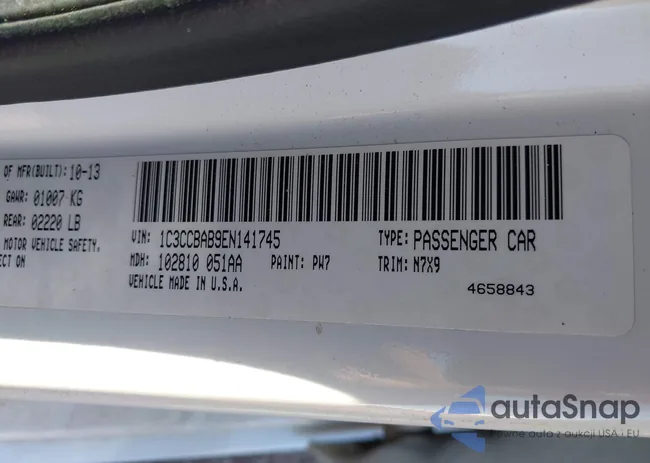 1C3CCBAB9EN141745: 44117246