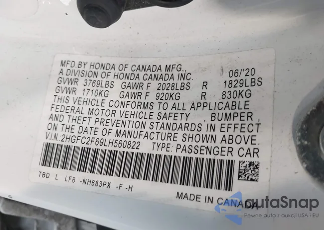 2HGFC2F69LH560822: 44117415