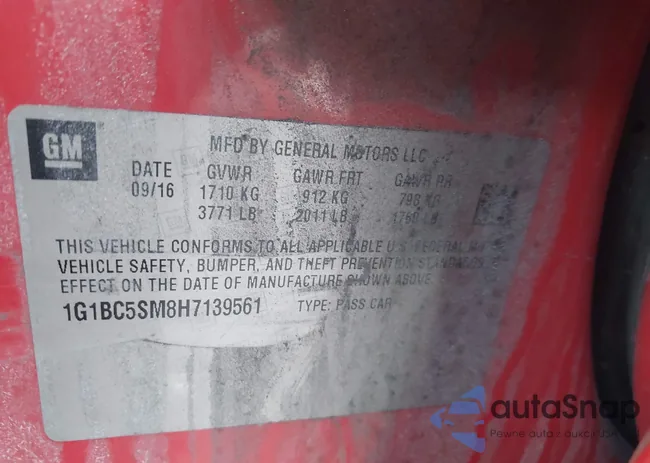 1G1BC5SM8H7139561: 44118517