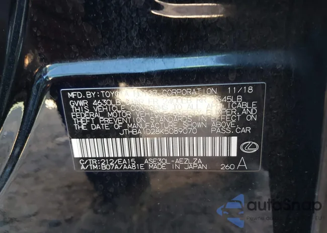 JTHBA1D28K5089070: 44118518