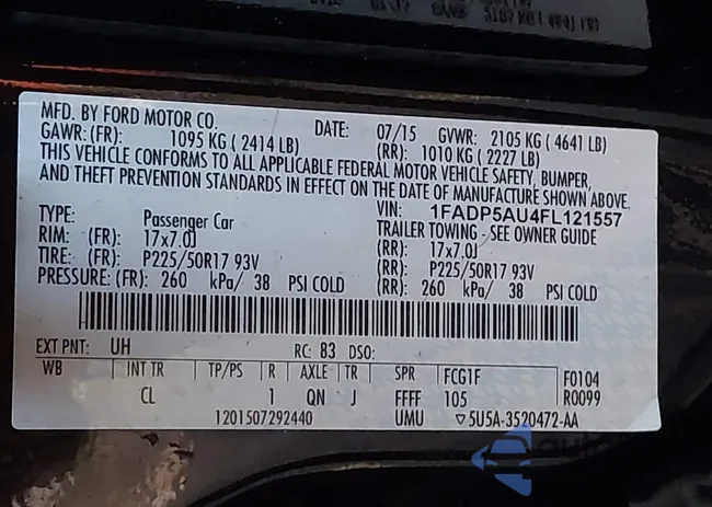 1FADP5AU4FL121557: 44118591