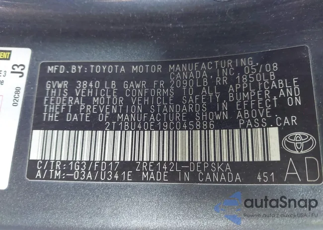 2T1BU40E19C045886: 44118617